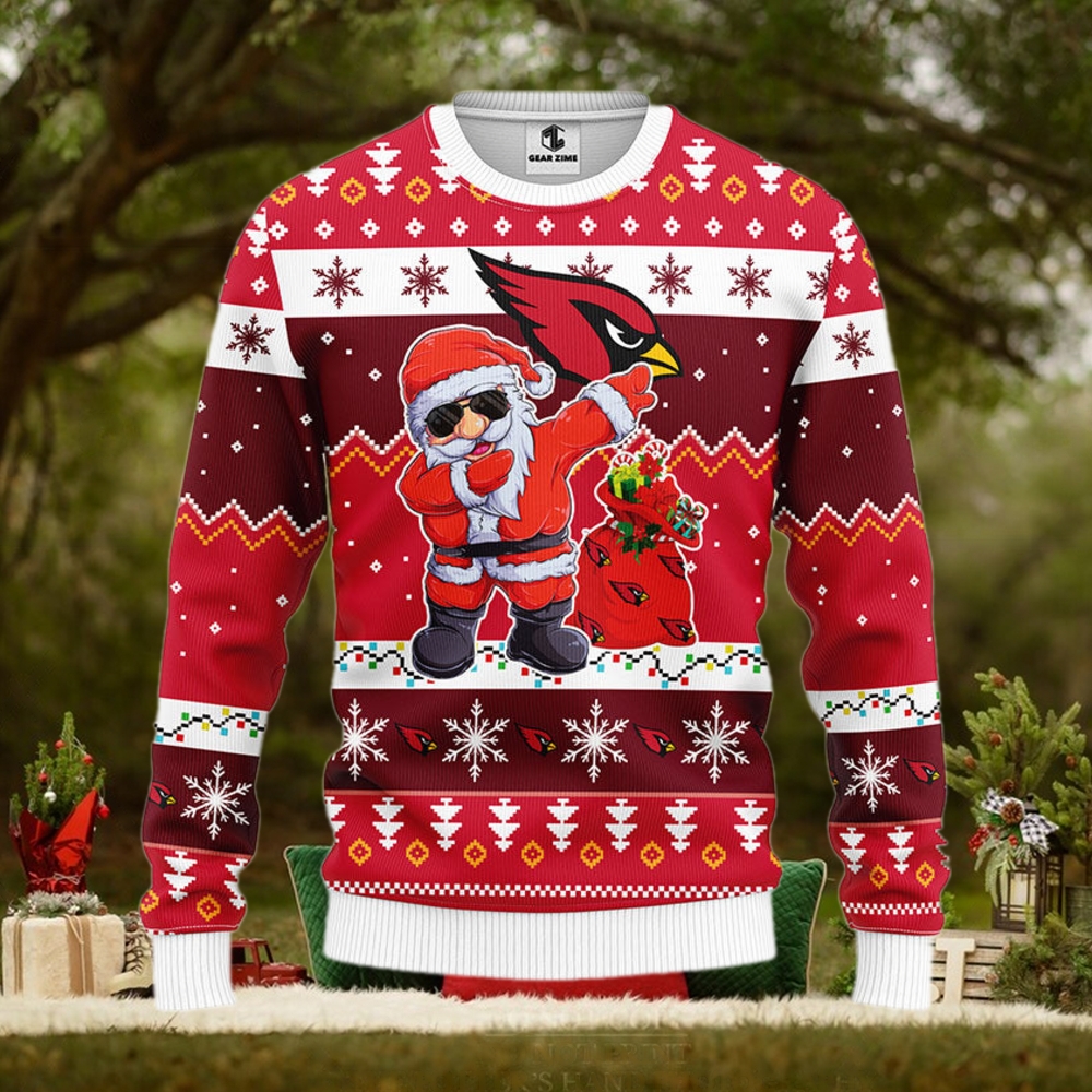 Arizona Cardinals Dabbing Santa Claus Ugly Christmas Sweater Arizona Cardinals Dabbing Santa Claus Ugly Christmas Sweater