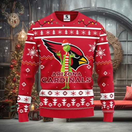 Arizona Cardinals Funny Grinch Christmas Ugly Sweater