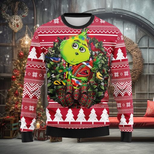 Arizona Cardinals Grinch Hug Christmas Ugly Sweater