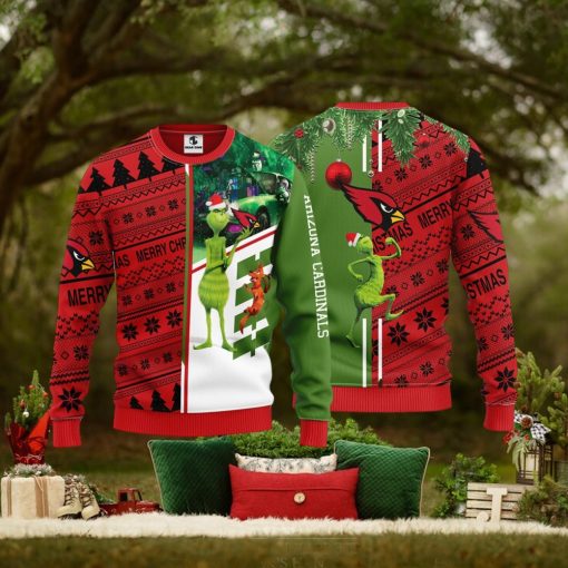 Arizona Cardinals Grinch & Scooby Doo Christmas Ugly Sweater 1