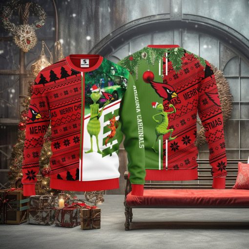 Arizona Cardinals Grinch & Scooby Doo Christmas Ugly Sweater 1
