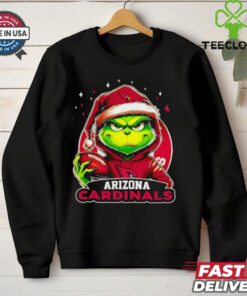 Arizona Cardinals Grinch wearing Santa hat Christmas 2024 shirt