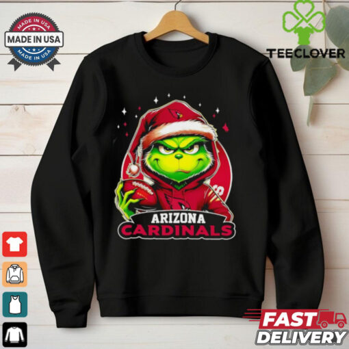 Arizona Cardinals Grinch wearing Santa hat Christmas 2024 shirt