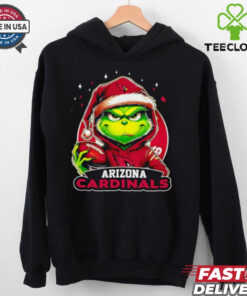 Arizona Cardinals Grinch wearing Santa hat Christmas 2024 shirt