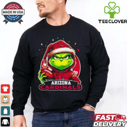 Arizona Cardinals Grinch wearing Santa hat Christmas 2024 shirt