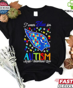 Arizona Cardinals I wear blue for Autism accept understand love shirt