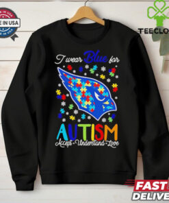 Arizona Cardinals I wear blue for Autism accept understand love shirt