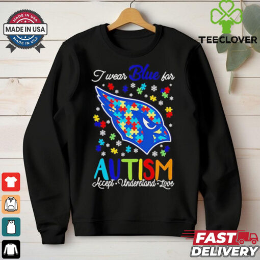 Arizona Cardinals I wear blue for Autism accept understand love shirt