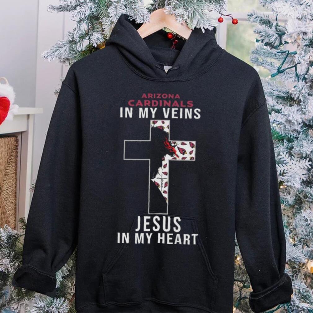 Arizona Cardinals In My Veins Jesus In My Heart Cross Shirt Arizona Cardinals In My Veins Jesus In My Heart Cross Shirt