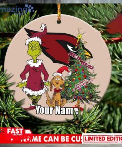 Arizona Cardinals Logo NFL Ugly Grinch Christmas Ornament Custom Name