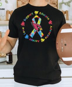 Arizona Cardinals Love Support Educate Advocate Accept Autism Awareness Shirt