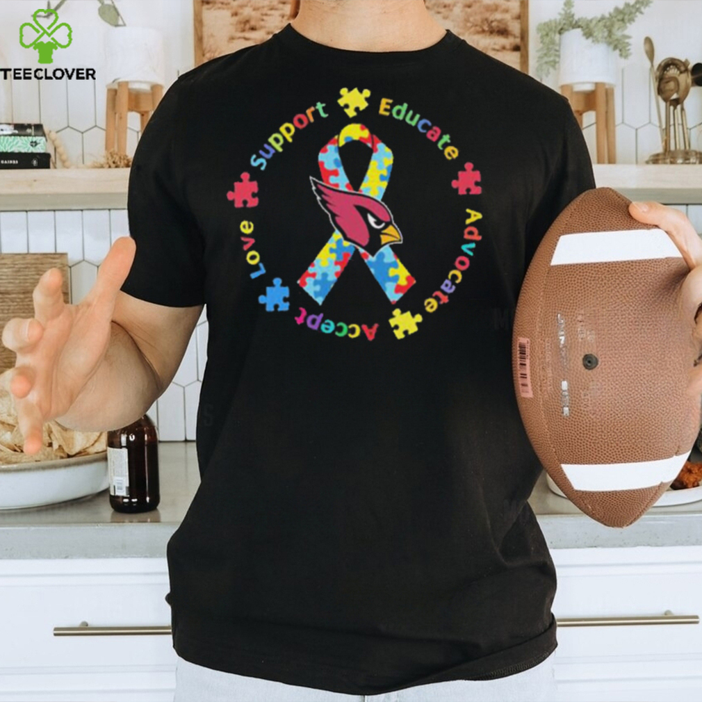 Arizona Cardinals Love Support Educate Advocate Accept Autism Awareness Shirt Arizona Cardinals Love Support Educate Advocate Accept Autism Awareness Shirt