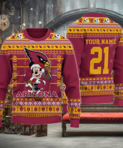 Arizona Cardinals Mickey Mouse Santa Ugly Christmas Sweater