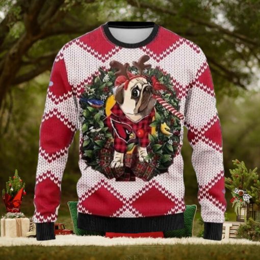 Arizona Cardinals Pug Dog Ugly Christmas Sweater