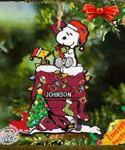 Arizona Cardinals Snoopy NFL Christmas Ornament Personalized Your Name