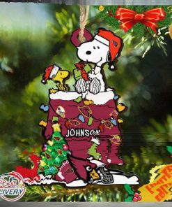 Arizona Cardinals Snoopy NFL Christmas Ornament Personalized Your Name