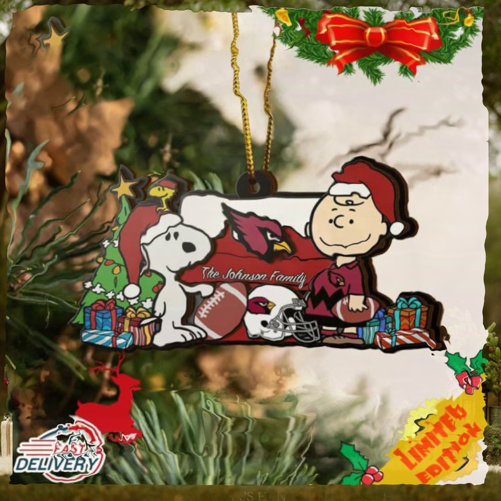 Arizona Cardinals Snoopy NFL Sport Ornament Custom Your Family Name