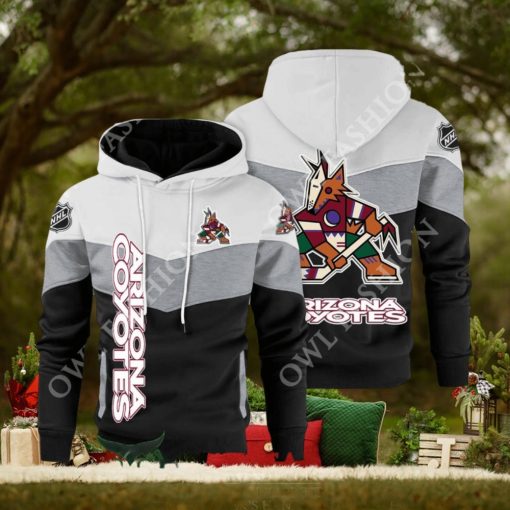 Arizona Coyotes NHL Hockey Black White Printed Hoodie