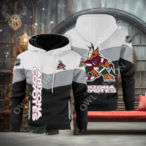 Arizona Coyotes NHL Hockey Black White Printed Hoodie