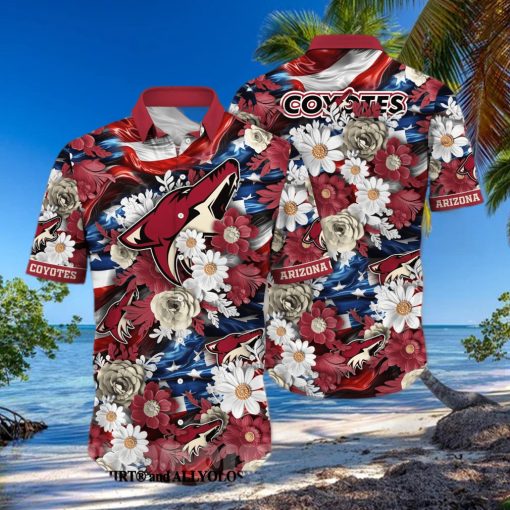 Arizona Coyotes NHL Independence Day Full Print 3D Hawaiian Shirt