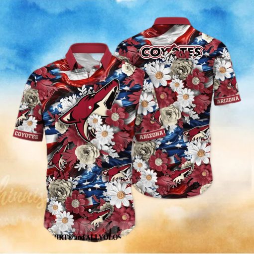 Arizona Coyotes NHL Independence Day Full Print 3D Hawaiian Shirt