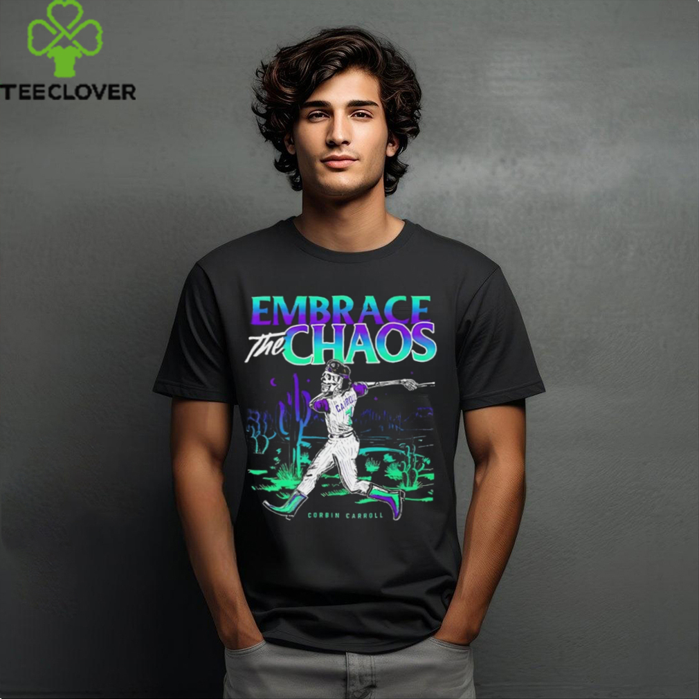 Arizona Diamondbacks Corbin Carroll Embrace The Chaos Skeleton T Shirt Arizona Diamondbacks Corbin Carroll Embrace The Chaos Skeleton T Shirt