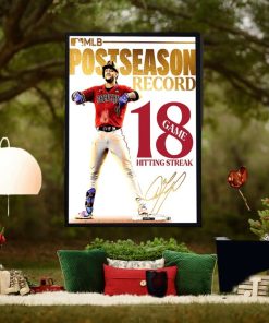Arizona Diamondbacks Ketel Marte MLB Postseason Record 18 Game Hitting Streak Home Decor Poster Canvas