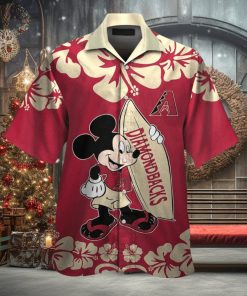 Arizona Diamondbacks Mickey Mouse Short Sleeve Button Up Tropical Hawaiian Shirt