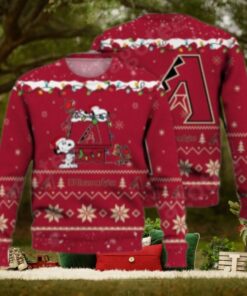 Arizona Diamondbacks Snoopy Christmas Lights Ugly Sweater