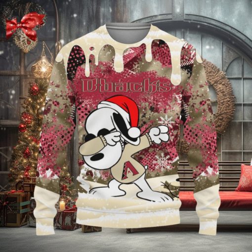 Arizona Diamondbacks Snoopy Dabbing The Peanuts Sports Football American Christmas Dripping Matching Ugly Christmas Sweater
