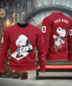 Arizona Diamondbacks Snoopy Red Custom Christmas Sweater