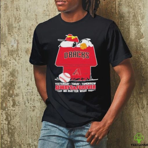 Arizona Diamondbacks Snoopy T Shirt, Always And Forever No Matter What Arizona Diamondbacks Baseball Shirt