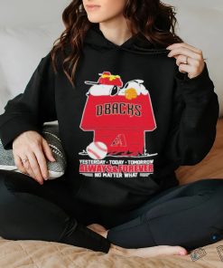 Arizona Diamondbacks Snoopy T Shirt, Always And Forever No Matter What Arizona Diamondbacks Baseball Shirt