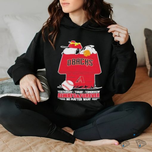 Arizona Diamondbacks Snoopy T Shirt, Always And Forever No Matter What Arizona Diamondbacks Baseball Shirt