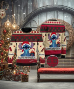 Arizona Diamondbacks Stitch Candy Cane Ugly Christmas Sweater