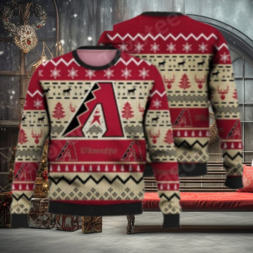 Arizona Diamondbacks Ugly Sweater Red Reindeer And Snowflakes Arizona Diamondbacks Ugly Sweater Red Reindeer And Snowflakes