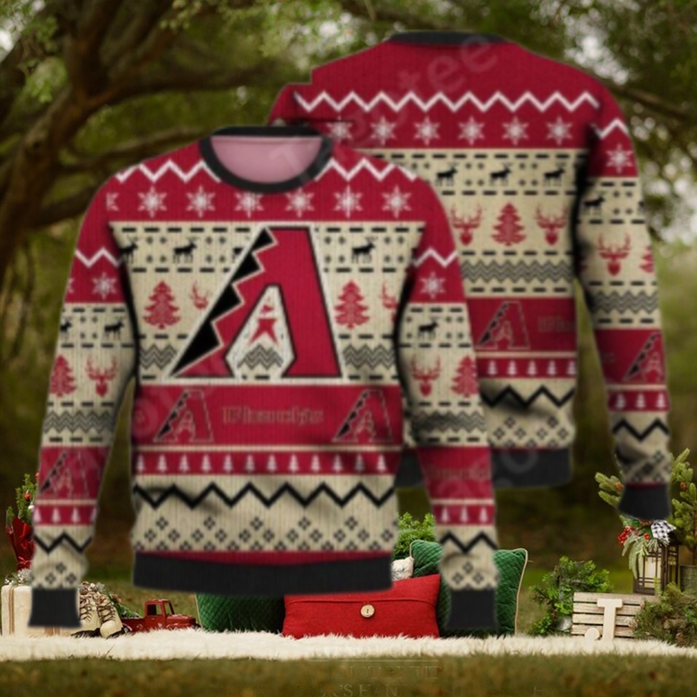 Arizona Diamondbacks Ugly Sweater Red Reindeer And Snowflakes Arizona Diamondbacks Ugly Sweater Red Reindeer And Snowflakes