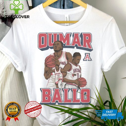 Arizona NCAA Men’s Basketball Oumar Ballo Official 2023   2024 Post Season Shirt