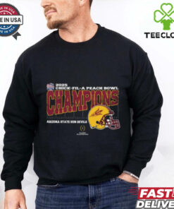 Arizona State Sun Devils 2025 Chick fil A Peach Bowl Champions College Football Playoff Quarterfinal Vintage Style With Helmet Unisex T Shirt