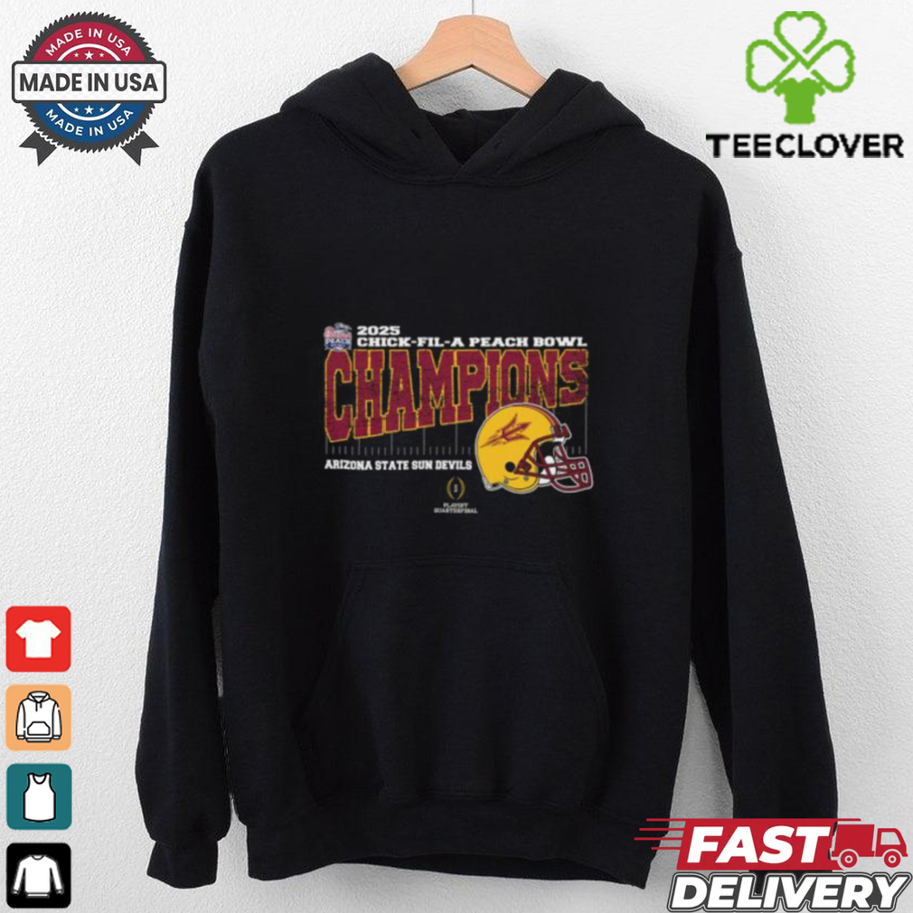 Arizona State Sun Devils 2025 Chick fil A Peach Bowl Champions College Football Playoff Quarterfinal Vintage Style With Helmet Unisex T Shirt Arizona State Sun Devils 2025 Chick fil A Peach Bowl Champions College Football Playoff Quarterfinal Vintage Style With Helmet Unisex T Shirt