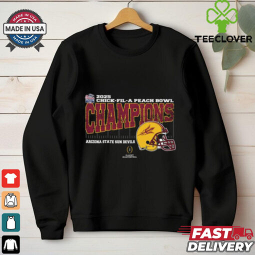 Arizona State Sun Devils 2025 Chick fil A Peach Bowl Champions College Football Playoff Quarterfinal Vintage Style With Helmet Unisex T Shirt