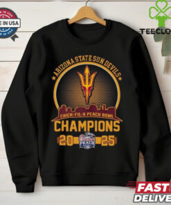 Arizona State Sun Devils Champions 2025 T-shirt, featuring skyline logo design, unisex fit, Arizona State football fan gear, championship shirt.