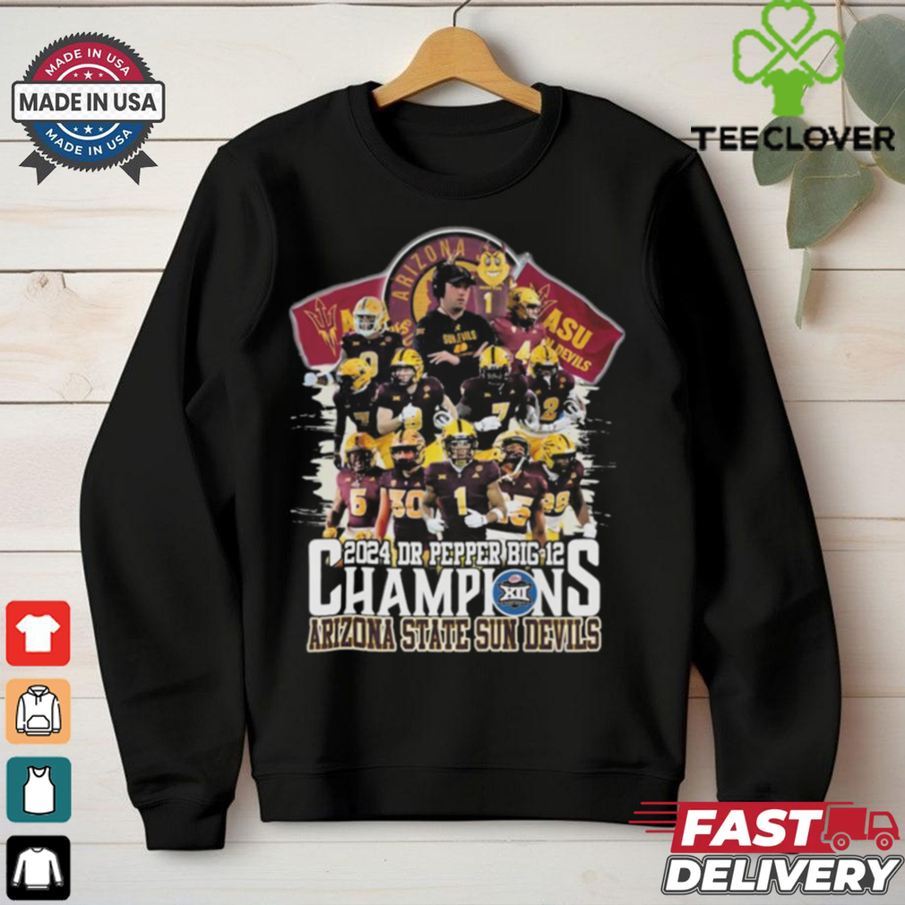 Arizona State Sun Devils Dr. Pepper Big 12 Champions Of 2024 T Shirt Arizona State Sun Devils Dr. Pepper Big 12 Champions Of 2024 T Shirt
