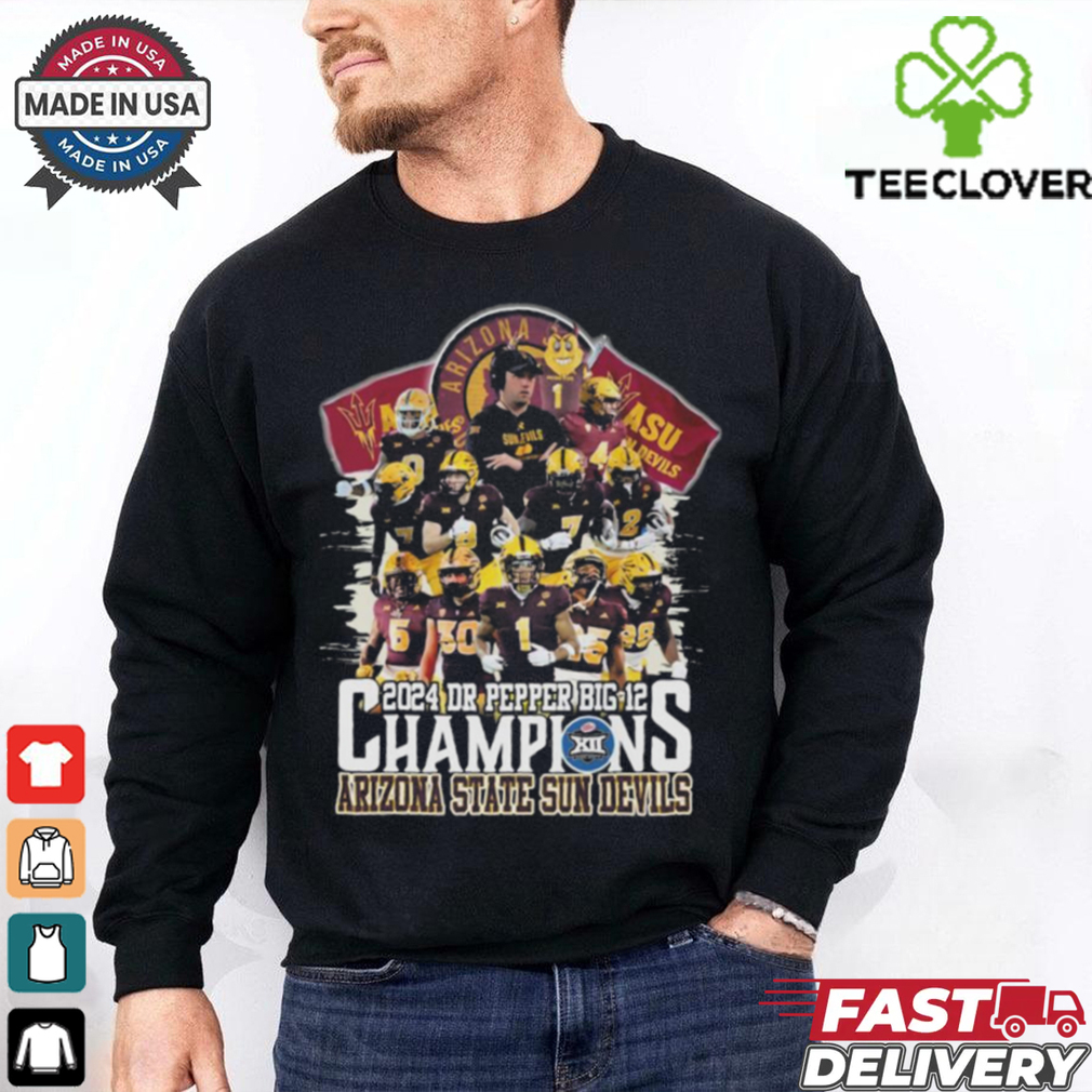 Arizona State Sun Devils Dr. Pepper Big 12 Champions Of 2024 T Shirt Arizona State Sun Devils Dr. Pepper Big 12 Champions Of 2024 T Shirt