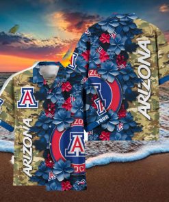 Arizona Wildcats Custom Name Personalized Camo Flower Pattern Hawaiian Shirt