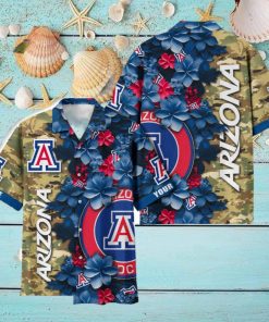 Arizona Wildcats Custom Name Personalized Camo Flower Pattern Hawaiian Shirt