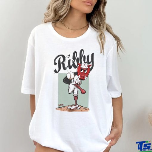 Arkansas HogToons Throwing Ribby Raglan Shirt