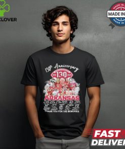 Arkansas Razorbacks 130th Anniversary 1894 2024 Thank You For The Memories Signatures Shirt