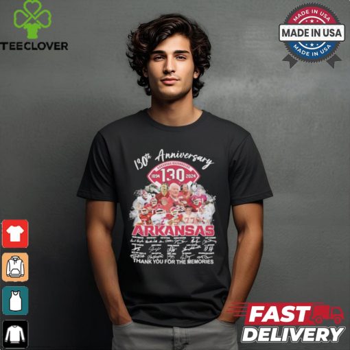 Arkansas Razorbacks 130th Anniversary 1894 2024 Thank You For The Memories Signatures Shirt