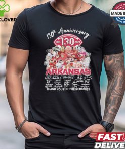 Arkansas Razorbacks 130th Anniversary 1894 2024 Thank You For The Memories Signatures Shirt